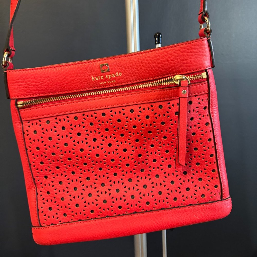 Kate Spade Red Perri Lane Bubbles Crossbody